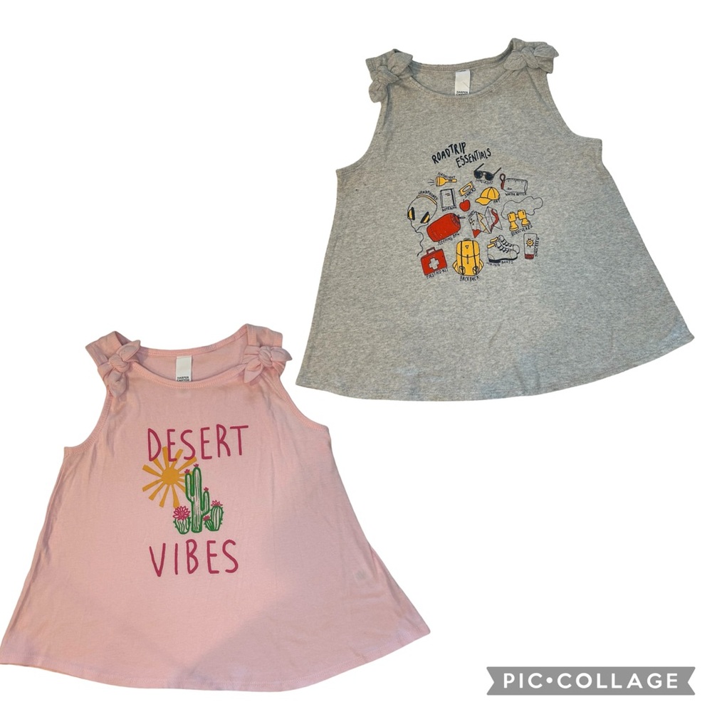 NWOT Harper Canyon Pink and Gray Tank Top Set Size 7 COTTON